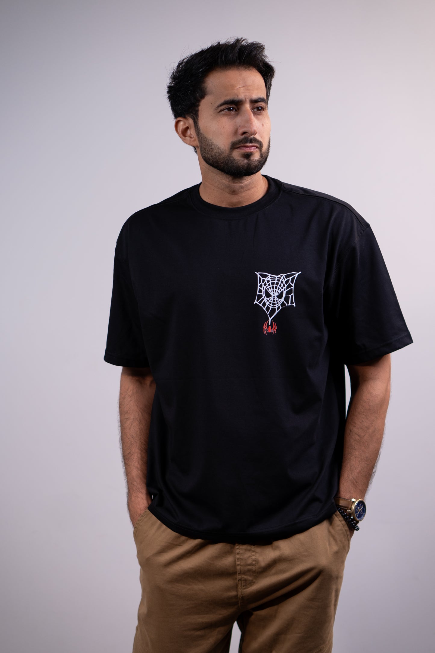 Spider Web Drop shoulder T-SHIRT