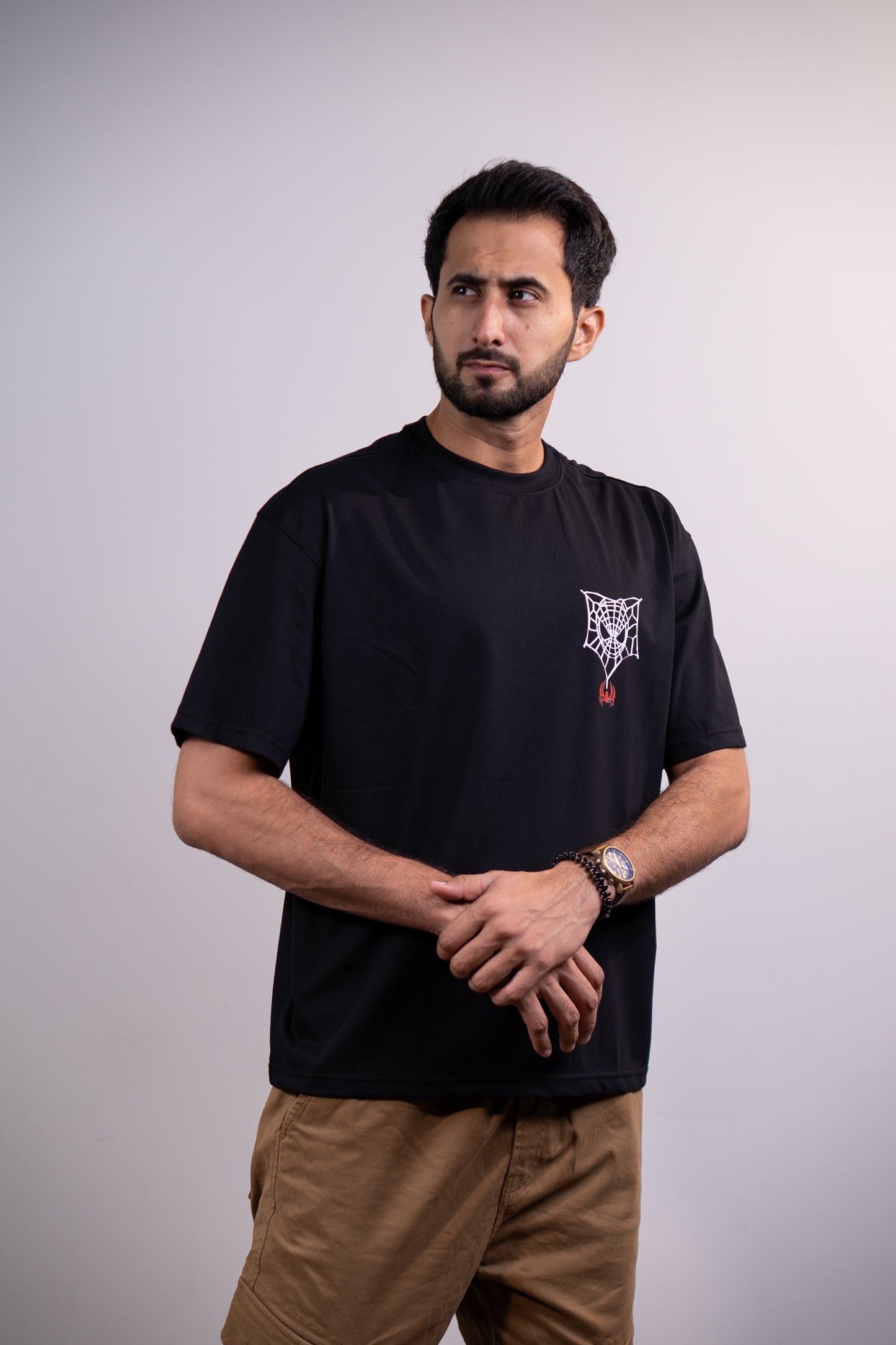 Spider Web Drop shoulder T-SHIRT