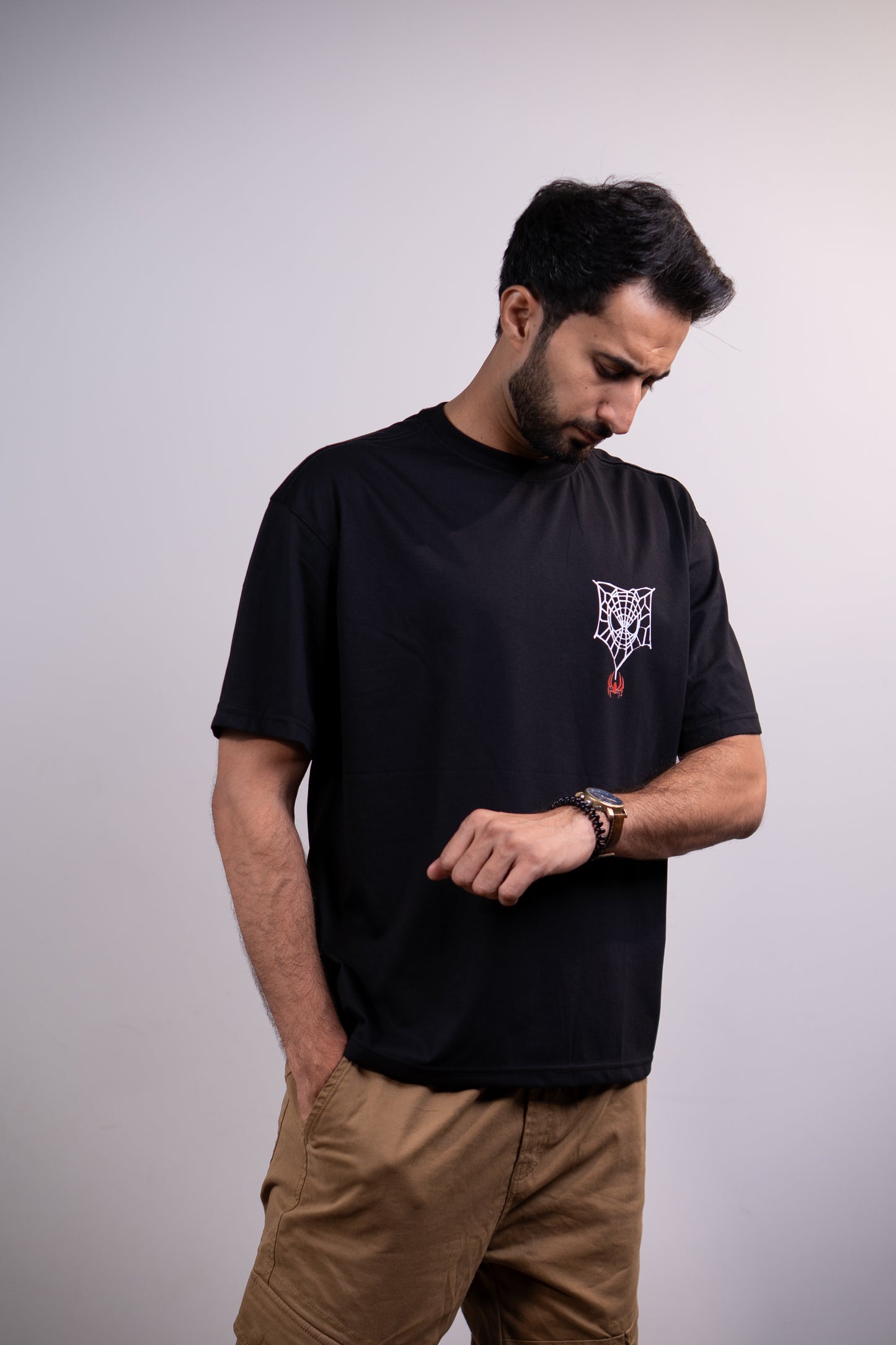 Spider Web Drop shoulder T-SHIRT