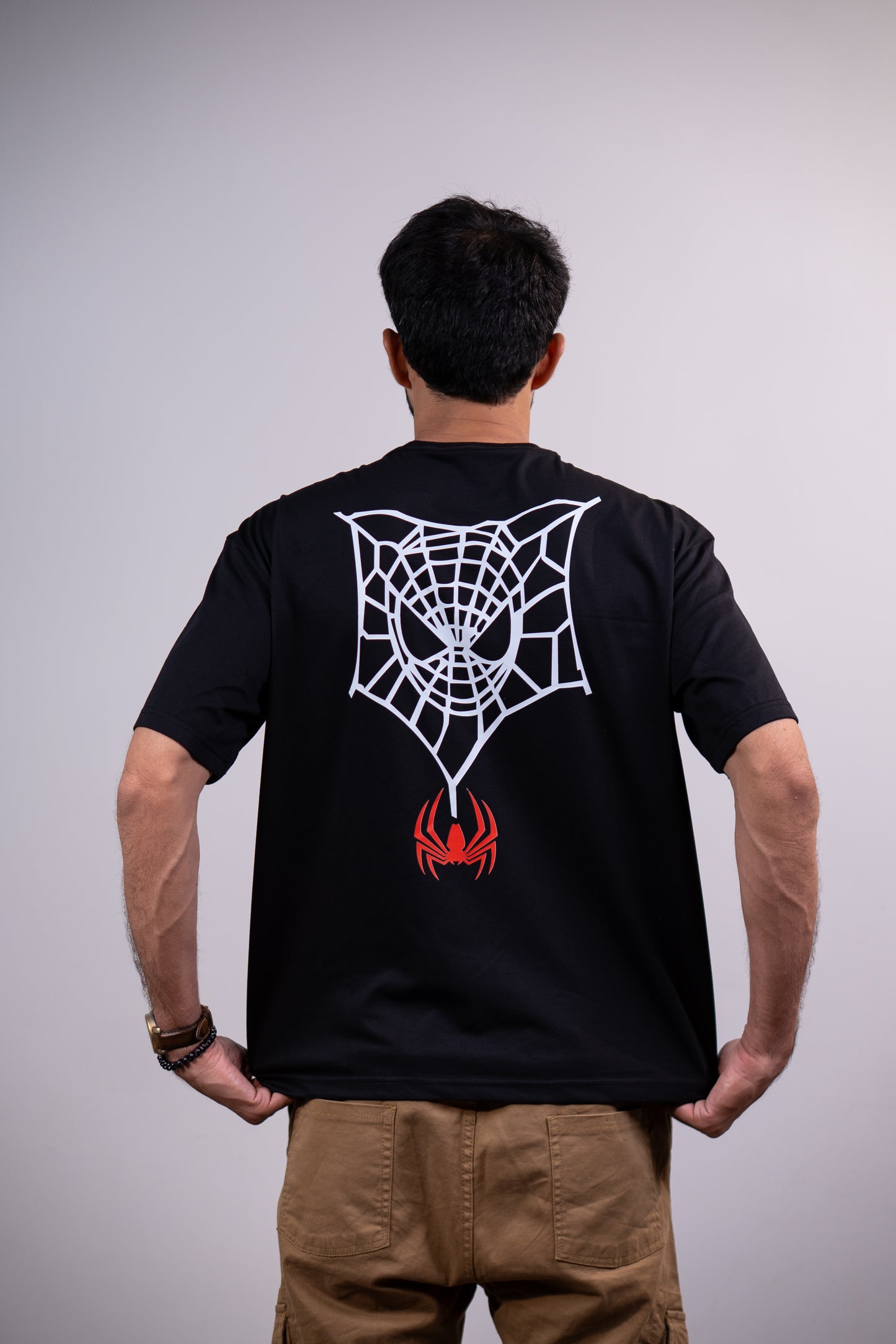 Spider Web Drop shoulder T-SHIRT