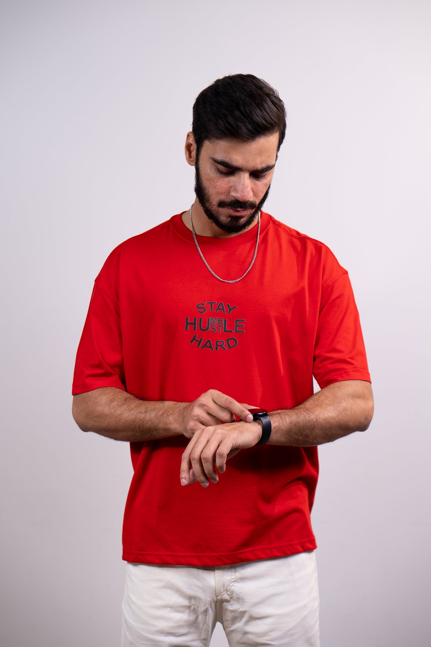 Hustle Hard Stay Humble Drop shoulder T-SHIRT