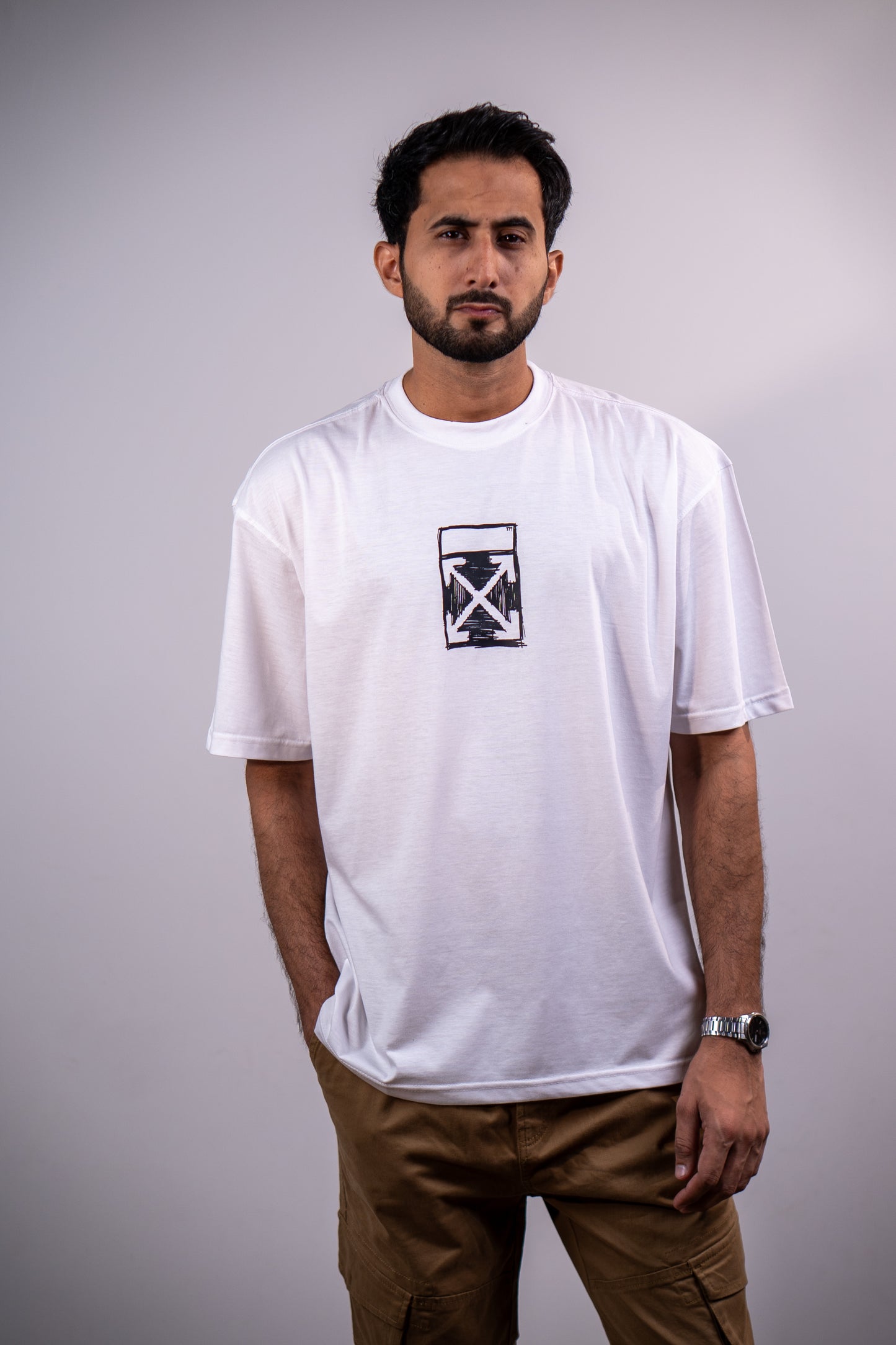 Cross X Drop shoulder T-SHIRT