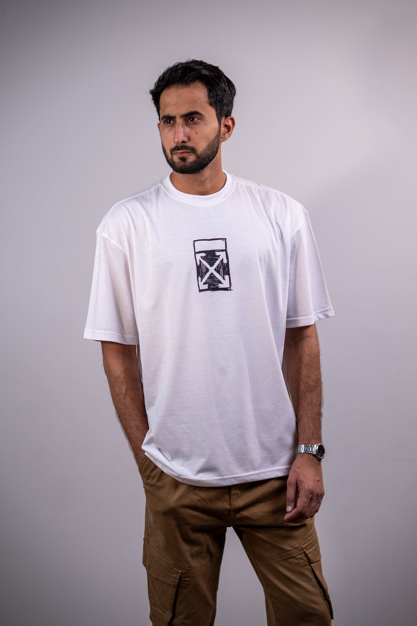 Cross X Drop shoulder T-SHIRT