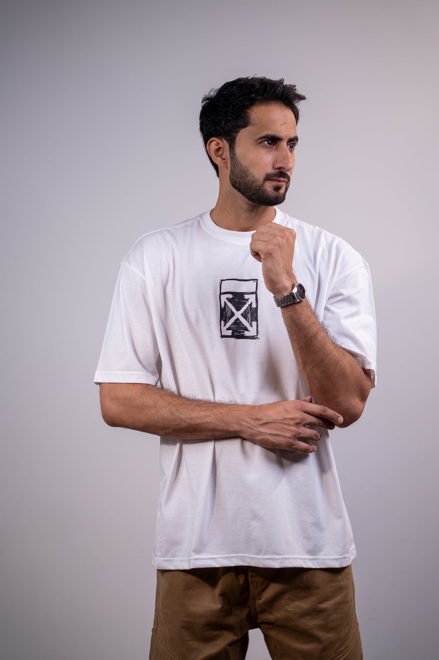 Cross X Drop shoulder T-SHIRT
