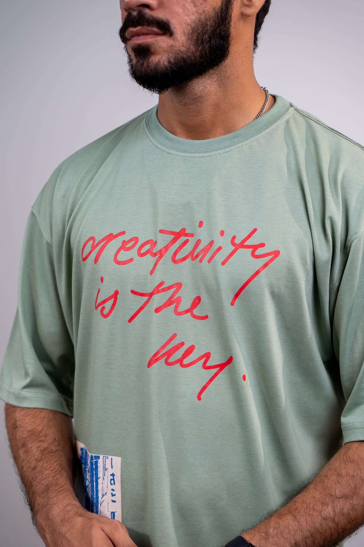 Creativity is the key Drop shoulder T-SHIRT