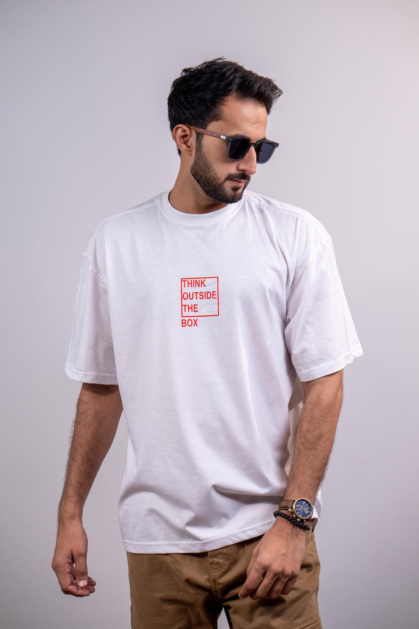 Think Outside The Box Drop Shoulder T-SHIRT