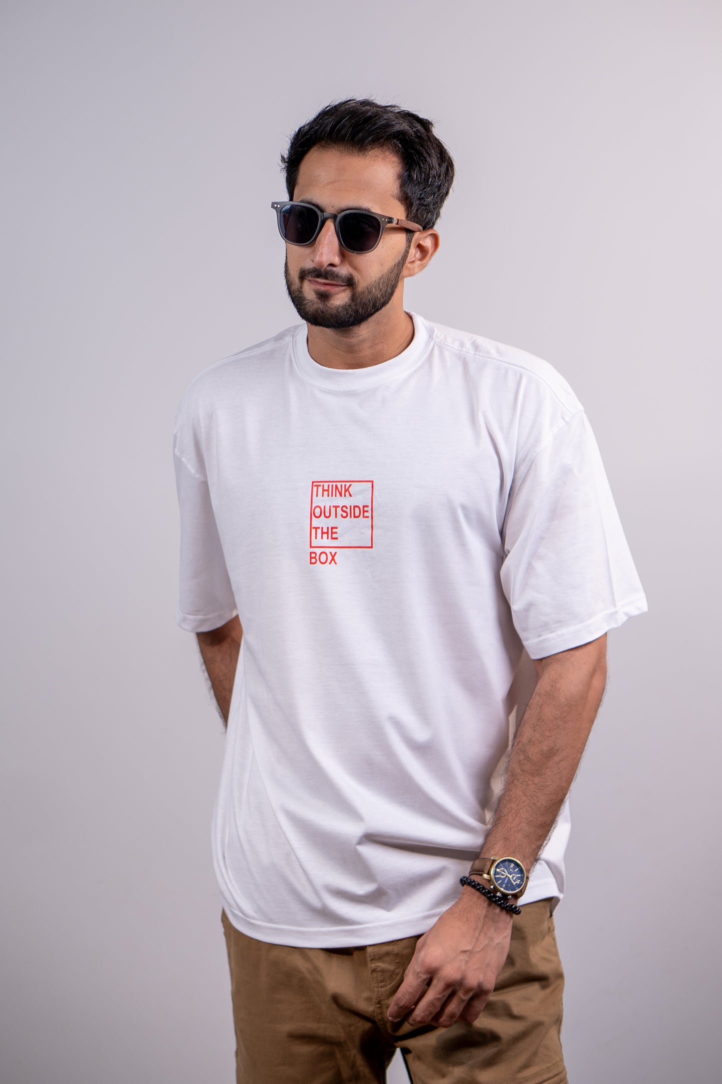 Think Outside The Box Drop Shoulder T-SHIRT