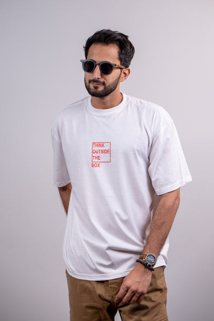 Think Outside The Box Drop Shoulder T-SHIRT