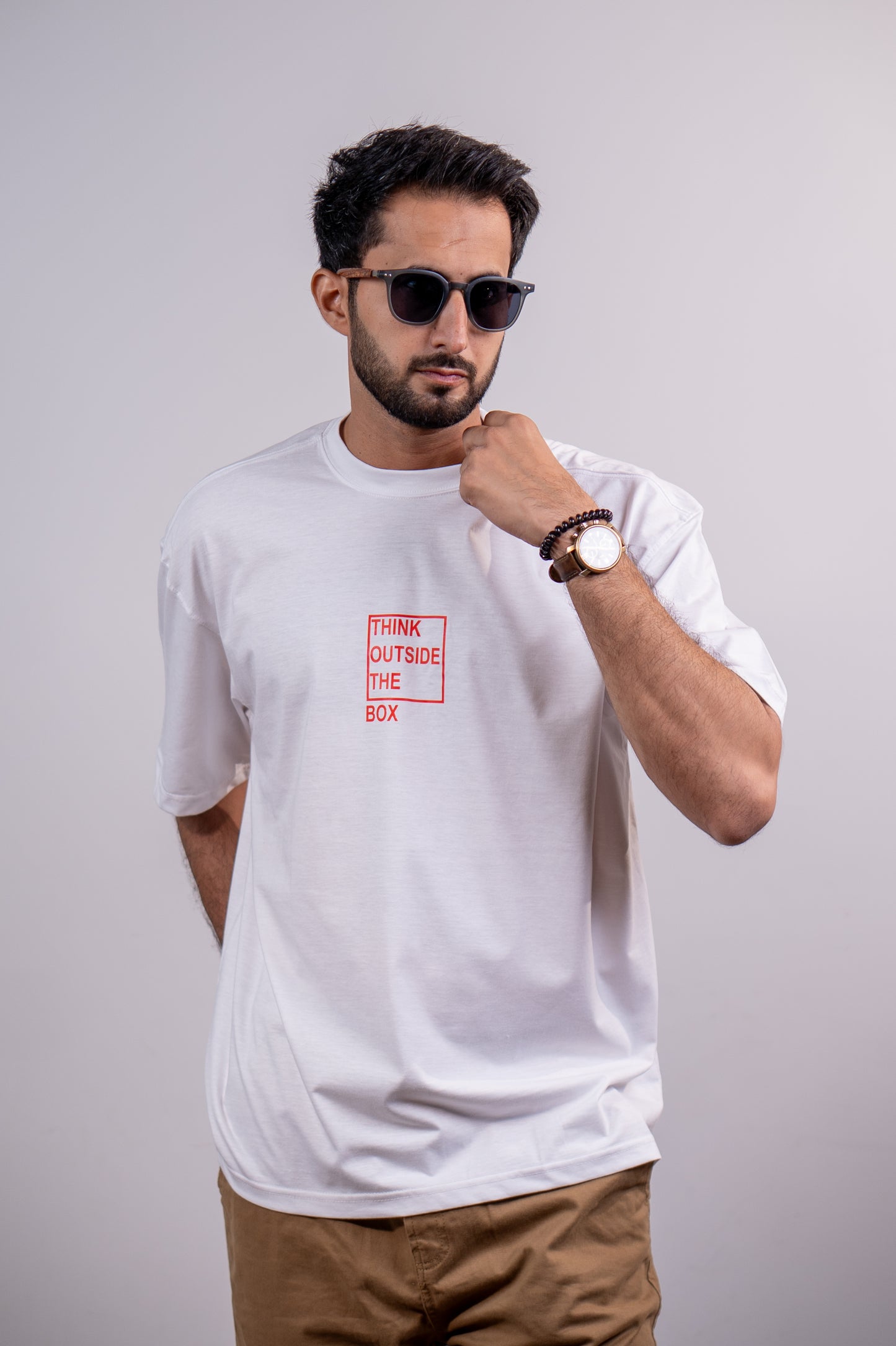 Think Outside The Box Drop Shoulder T-SHIRT
