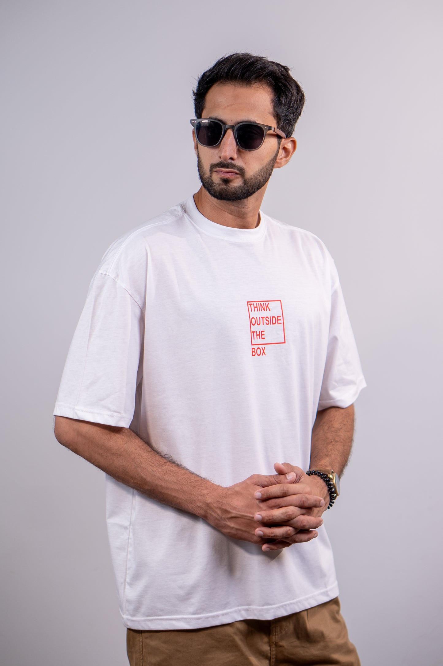 Think Outside The Box Drop Shoulder T-SHIRT